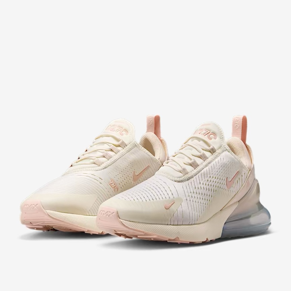 Nike Women's Sneakers Air max 270  in Cream and Soft Pink